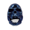 Skullstice Blue Polished Signet Ring with Large Skull Head