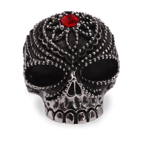 SIG-069-Red-Crystal-Skull-Ring-3.jpg Nocturne Black Skull Signet Ring with Red Gem