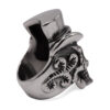 Baron Bearded Skull & Top Hat Polished Signet Ring