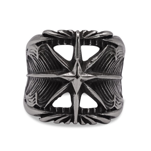 Polaris Aged Compass Signet Ring