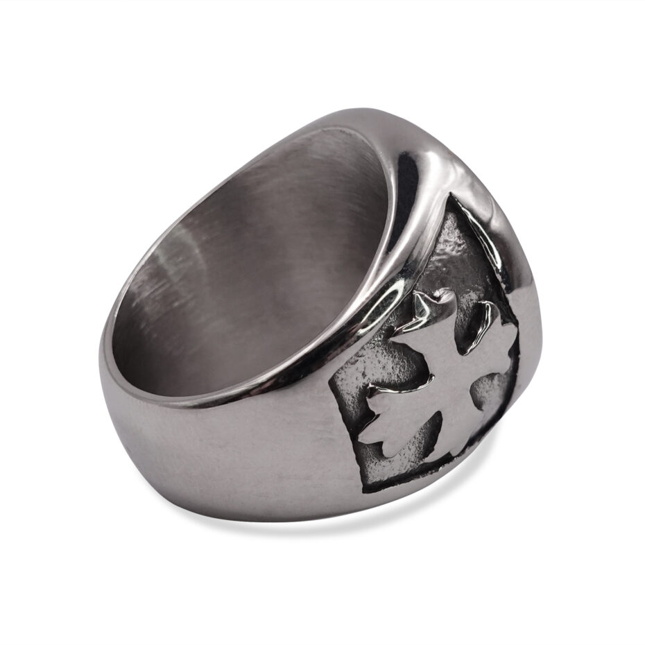 St. Michael Embossed Stainless Steel Signet Ring