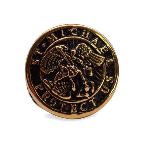 SIG-085-Gold-Steel-St-Michael-Signet-Ring-3.jpg St. Michael Embossed Gold Signet Ring