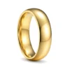 6mm Dome Gold Plated Tungsten Men's Ring
