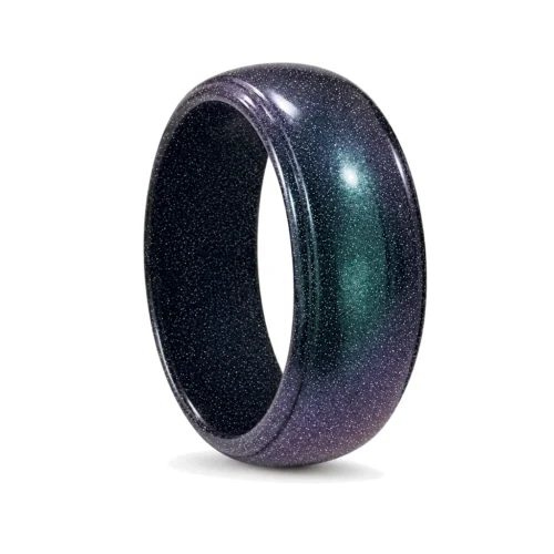 Black Purple Chameleon 8mm Men's Silicone Ring