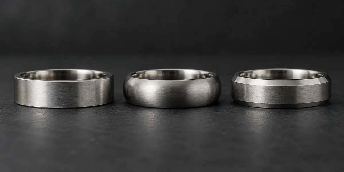 Flat, domed and beveled ring profiles seen from the side